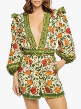 FARM Rio Cream Floral Romper 🌼
